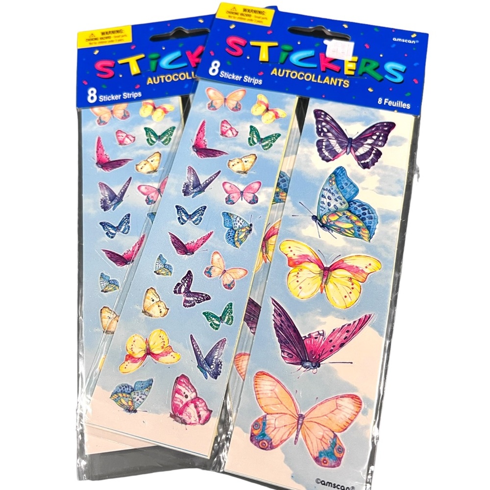 Butterfly Stickers - 2 Packs of 8 sticker strips